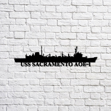 US Navy Metal Sign, Uss Sacramento Aoe1 Navy Ship Metal Sign, Memory Wall Metal Sign, Navy Veteran Metal Sign