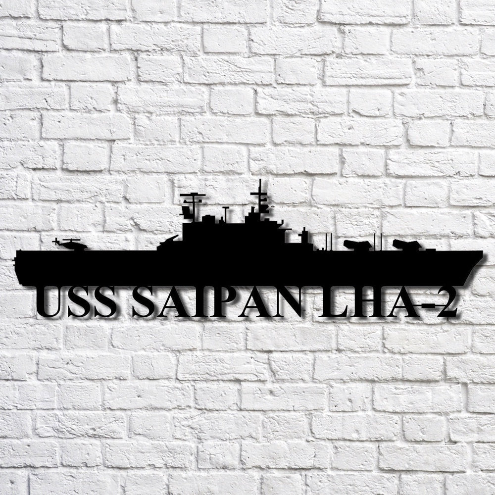 US Navy Metal Sign, Uss Saipan Lha2 Navy Ship Metal Art, Navy Veteran Metal Sign