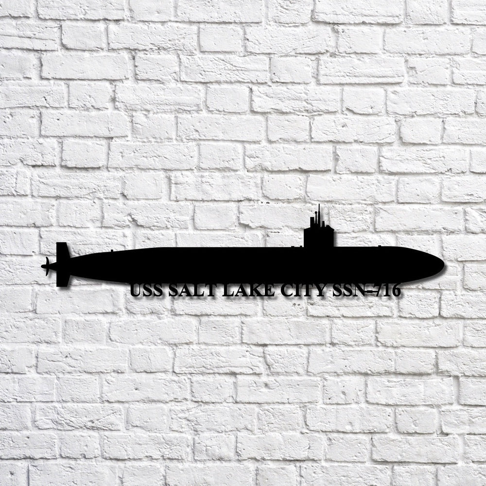 US Navy Metal Sign, Uss Salt Lake City Ssn 716 Navy Ship Metal Art, Navy Veteran Metal Sign