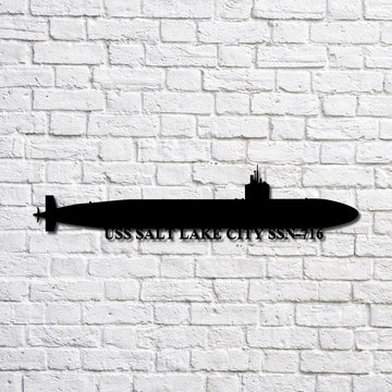 US Navy Metal Sign, Uss Salt Lake City Ssn 716 Navy Ship Metal Art, Navy Veteran Metal Sign