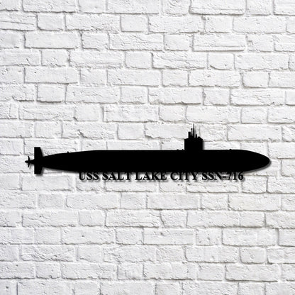 US Navy Metal Sign, Uss Salt Lake City Ssn 716 Navy Ship Metal Art, Navy Veteran Metal Sign
