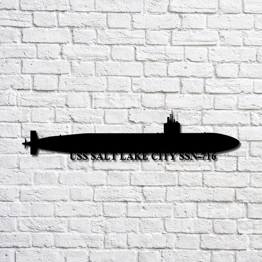 US Navy Metal Sign, Uss Salt Lake City Ssn 716 Navy Ship Metal Art, Navy Veteran Metal Sign