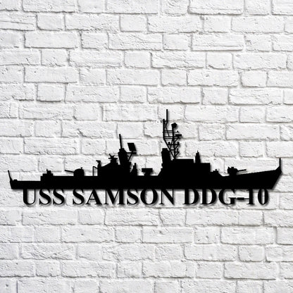 US Navy Metal Sign, Uss Samson Ddg10 Navy Ship Metal Art, Navy Veteran Metal Sign