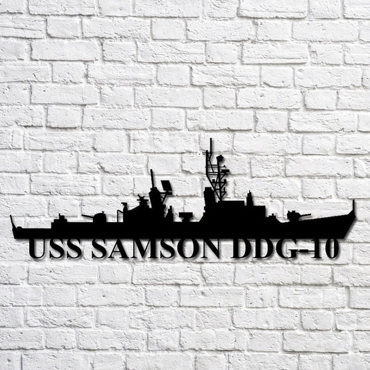 US Navy Metal Sign, Uss Samson Ddg10 Navy Ship Metal Art, Navy Veteran Metal Sign