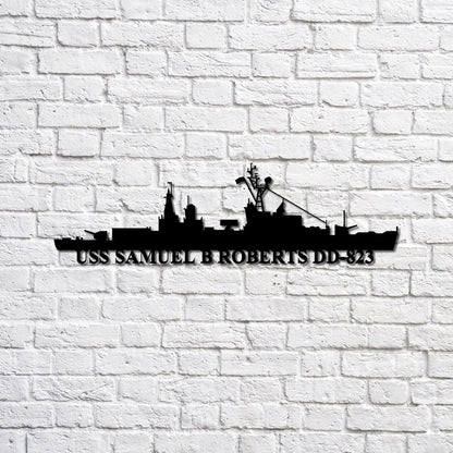 US Navy Metal Sign, Uss Samuel B Roberts Dd823 Navy Ship Metal Sign, Memory Wall Metal Sign, Navy Veteran Metal Sign