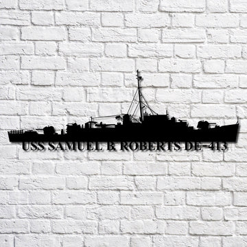 US Navy Metal Sign, Uss Samuel B Roberts De 413 Navy Ship Metal Art, Navy Veteran Metal Sign