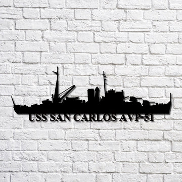 US Navy Metal Sign, Uss San Carlos Avp51 V2 Navy Ship Metal Art, Navy Veteran Metal Sign