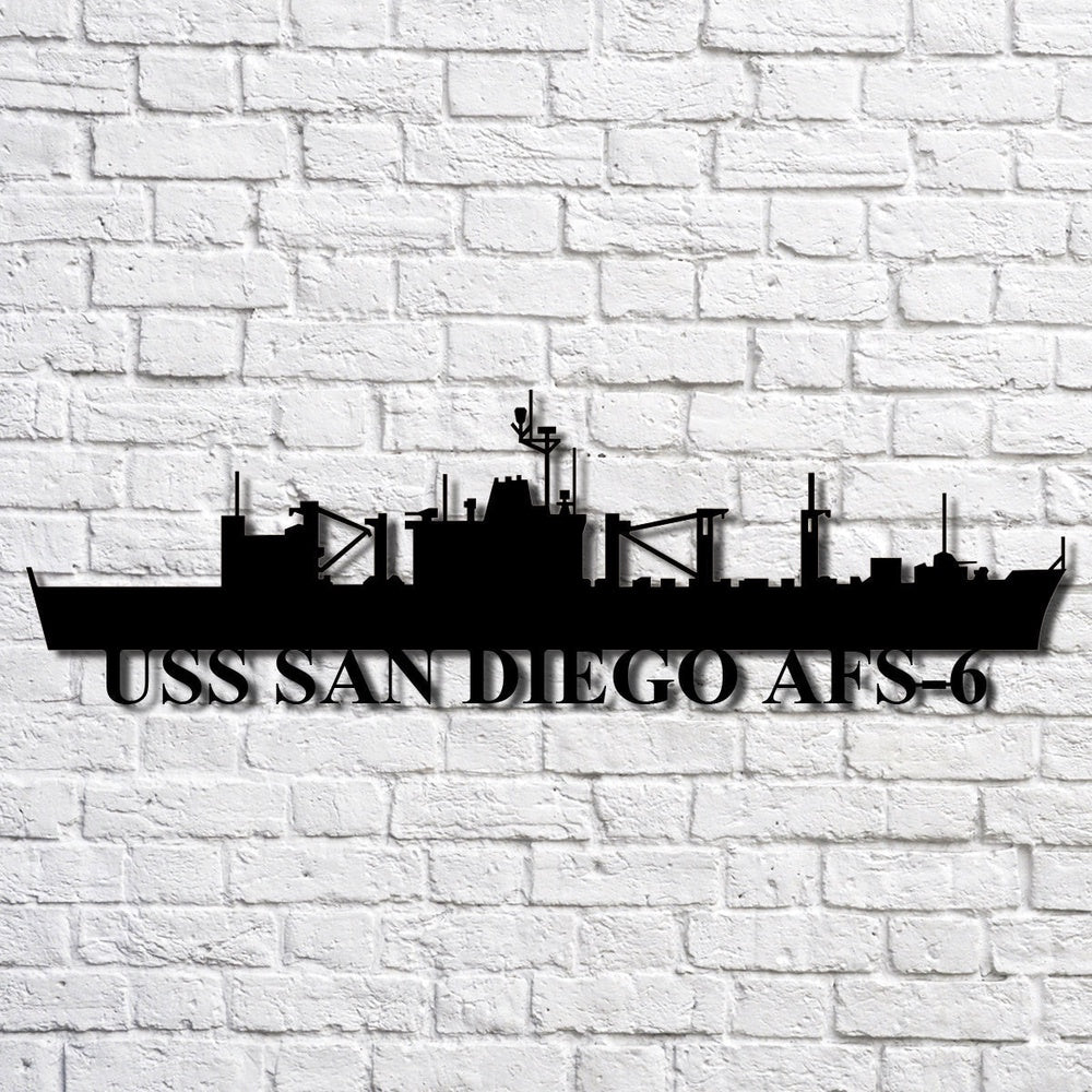 US Navy Metal Sign, Uss San Diego Afs6 Navy Ship Metal Art, Navy Veteran Metal Sign