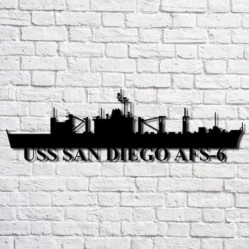 US Navy Metal Sign, Uss San Diego Afs6 Navy Ship Metal Art, Navy Veteran Metal Sign