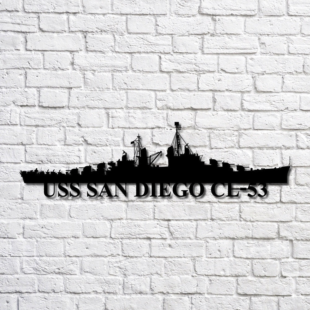 US Navy Metal Sign, Uss San Diego Cl53 Navy Ship Metal Art, Navy Veteran Metal Sign