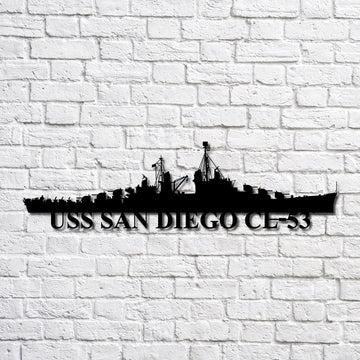 US Navy Metal Sign, Uss San Diego Cl53 Navy Ship Metal Art, Navy Veteran Metal Sign