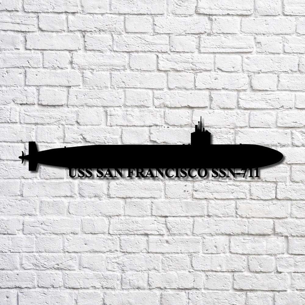 US Navy Metal Sign, Uss San Francisco Ssn711 Navy Ship Metal Art, Navy Veteran Metal Sign
