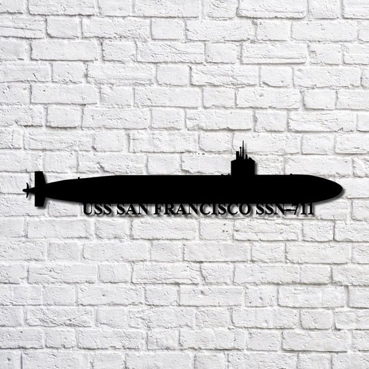 US Navy Metal Sign, Uss San Francisco Ssn711 Navy Ship Metal Art, Navy Veteran Metal Sign