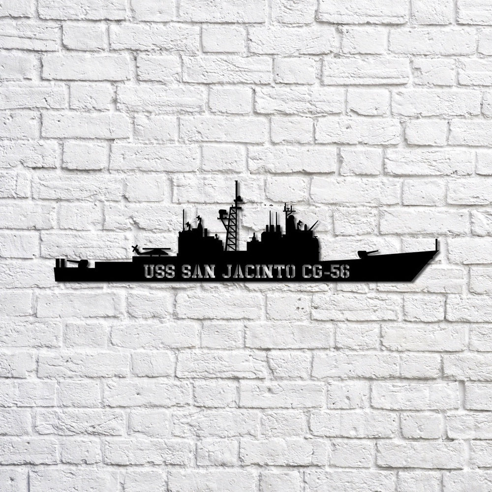 US Navy Metal Sign, Uss San Jacinto Cg56 Navy Ship Metal Sign, Memory Wall Metal Sign, Navy Veteran Metal Sign