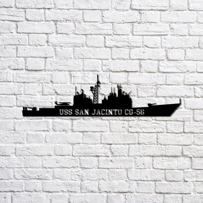 US Navy Metal Sign, Uss San Jacinto Cg56 Navy Ship Metal Sign, Memory Wall Metal Sign, Navy Veteran Metal Sign
