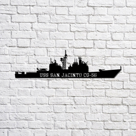 US Navy Metal Sign, Uss San Jacinto Cg56 Navy Ship Metal Sign, Memory Wall Metal Sign, Navy Veteran Metal Sign
