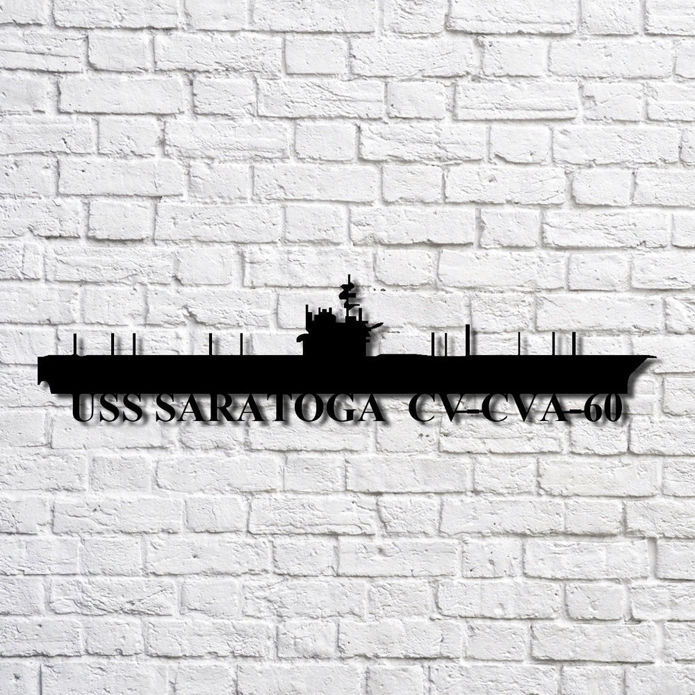 US Navy Metal Sign, Uss Saratoga Cvcva60 Navy Ship Metal Art, Navy Veteran Metal Sign