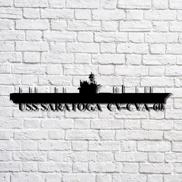 US Navy Metal Sign, Uss Saratoga Cvcva60 Navy Ship Metal Art, Navy Veteran Metal Sign
