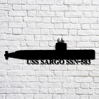 US Navy Metal Sign, Uss Sargo Ssn 583 V2 Navy Ship Metal Art, Navy Veteran Metal Sign