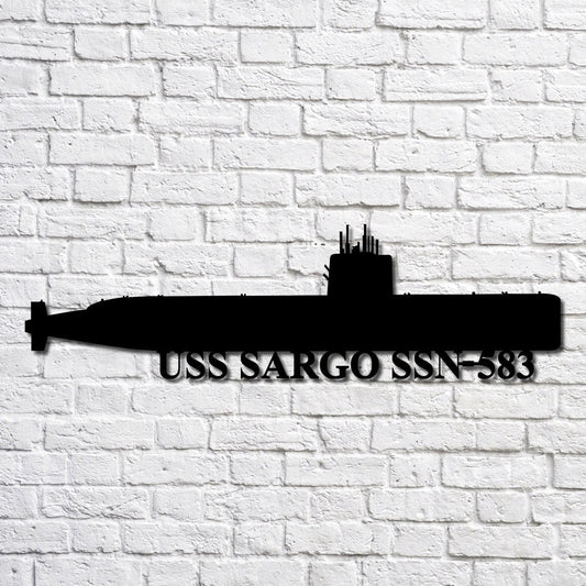US Navy Metal Sign, Uss Sargo Ssn 583 V2 Navy Ship Metal Art, Navy Veteran Metal Sign