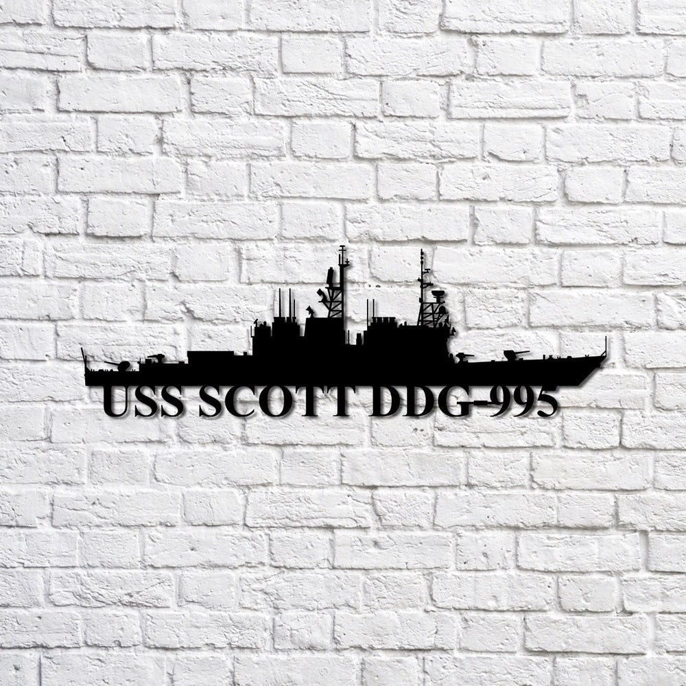 US Navy Metal Sign, Uss Scott Ddg995 Navy Ship Metal Sign, Memory Wall Metal Sign, Navy Veteran Metal Sign