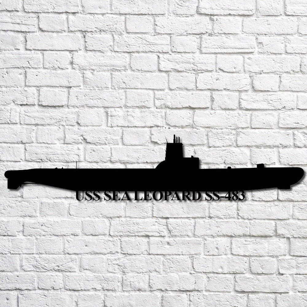 US Navy Metal Sign, Uss Sea Leopard Ss483 Navy Ship Metal Art, Navy Veteran Metal Sign