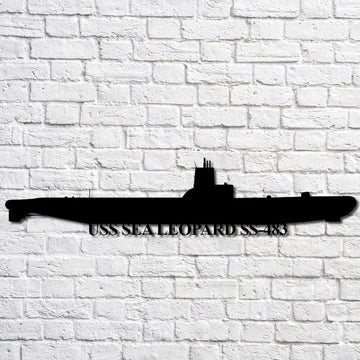 US Navy Metal Sign, Uss Sea Leopard Ss483 Navy Ship Metal Art, Navy Veteran Metal Sign