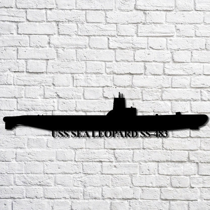 US Navy Metal Sign, Uss Sea Leopard Ss483 Navy Ship Metal Art, Navy Veteran Metal Sign