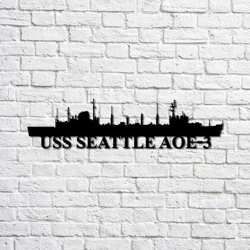 US Navy Metal Sign, Uss Seattle Aoe3 Navy Ship Metal Sign, Memory Wall Metal Sign, Navy Veteran Metal Sign