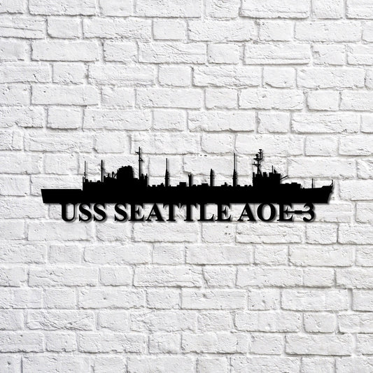 US Navy Metal Sign, Uss Seattle Aoe3 Navy Ship Metal Sign, Memory Wall Metal Sign, Navy Veteran Metal Sign
