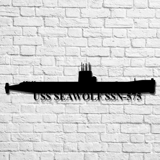 US Navy Metal Sign, Uss Seawolf Ssn575 Navy Ship Metal Art, Navy Veteran Metal Sign
