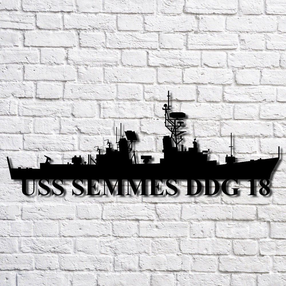US Navy Metal Sign, Uss Semmes Ddg 18 Navy Ship Metal Art, Navy Veteran Metal Sign