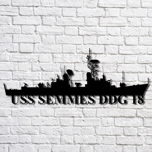US Navy Metal Sign, Uss Semmes Ddg 18 Navy Ship Metal Art, Navy Veteran Metal Sign