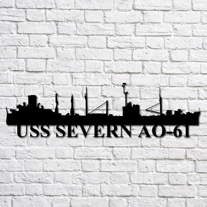 US Navy Metal Sign, Uss Severn Ao61 Navy Ship Metal Art, Navy Veteran Metal Sign