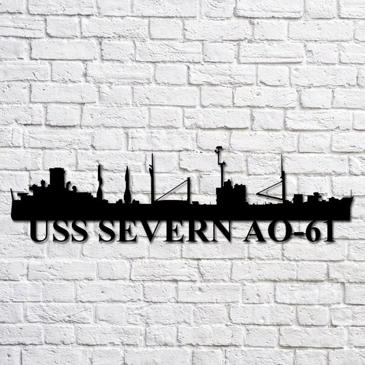 US Navy Metal Sign, Uss Severn Ao61 Navy Ship Metal Art, Navy Veteran Metal Sign