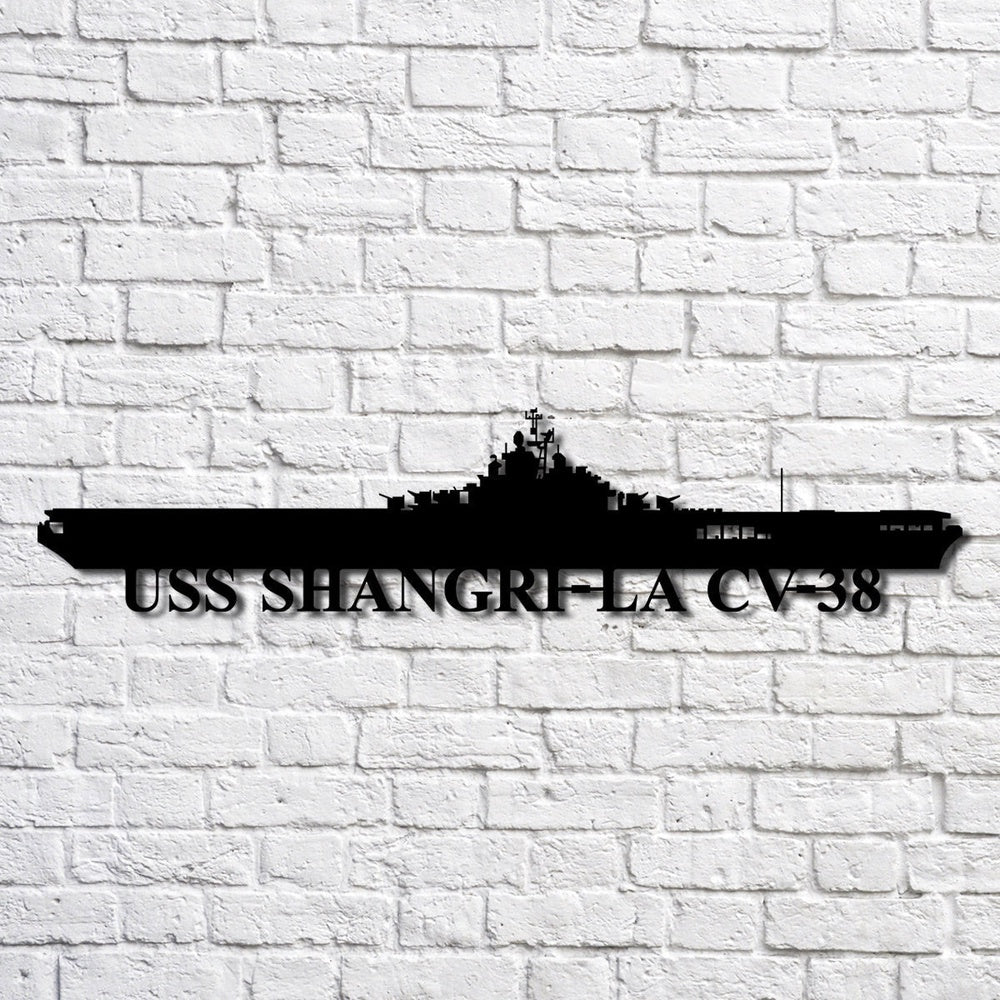US Navy Metal Sign, Uss Shangrila Cv38 Navy Ship Metal Art, Navy Veteran Metal Sign