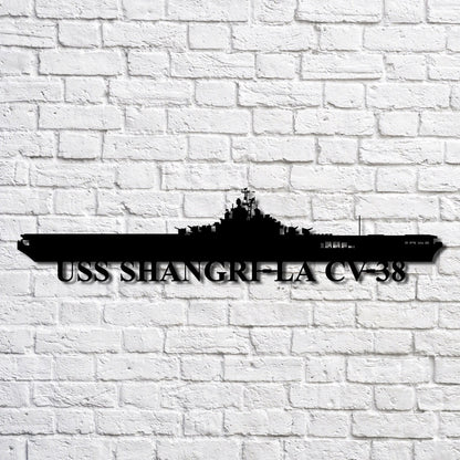 US Navy Metal Sign, Uss Shangrila Cv38 Navy Ship Metal Art, Navy Veteran Metal Sign