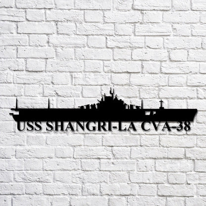US Navy Metal Sign, Uss Shangrila Cva38 Navy Ship Metal Art, Navy Veteran Metal Sign