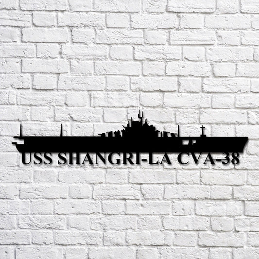 US Navy Metal Sign, Uss Shangrila Cva38 Navy Ship Metal Art, Navy Veteran Metal Sign