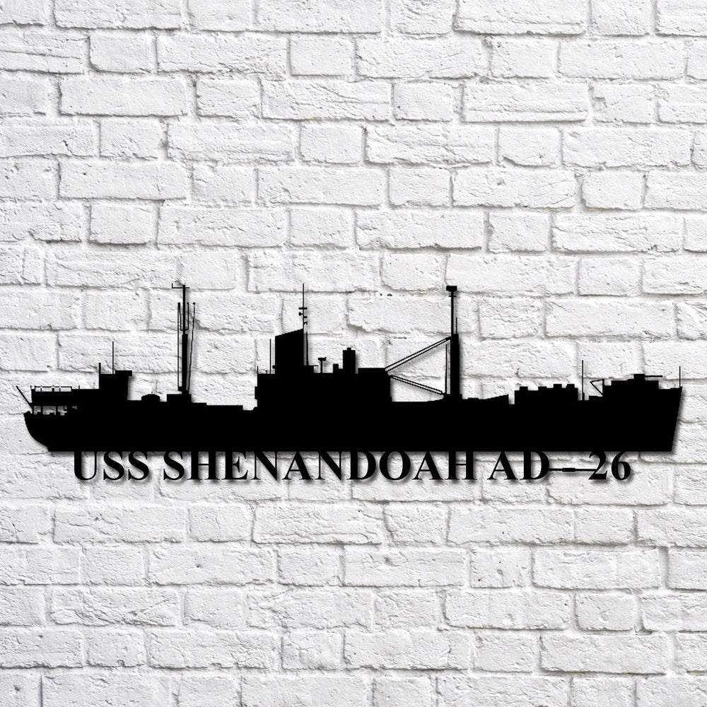 US Navy Metal Sign, Uss Shenandoah Ad 26 Navy Ship Metal Art, Navy Veteran Metal Sign