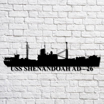 US Navy Metal Sign, Uss Shenandoah Ad 26 Navy Ship Metal Art, Navy Veteran Metal Sign