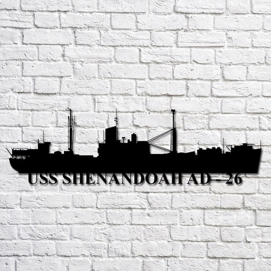 US Navy Metal Sign, Uss Shenandoah Ad 26 Navy Ship Metal Art, Navy Veteran Metal Sign