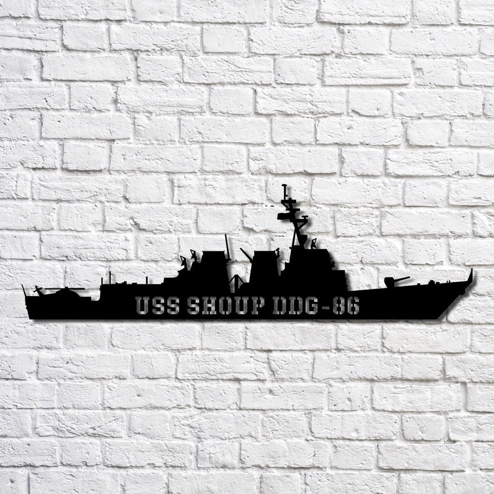 US Navy Metal Sign, Uss Shoup Ddg 86 Navy Ship Metal Art, Navy Veteran Metal Sign