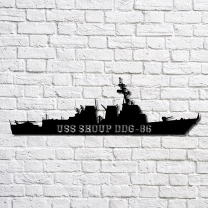 US Navy Metal Sign, Uss Shoup Ddg 86 Navy Ship Metal Art, Navy Veteran Metal Sign