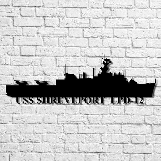 US Navy Metal Sign, Uss Shreveport Lpd12 Navy Ship Metal Art, Navy Veteran Metal Sign