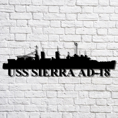 US Navy Metal Sign, Uss Sierra Ad18 Navy Ship Metal Art, Navy Veteran Metal Sign
