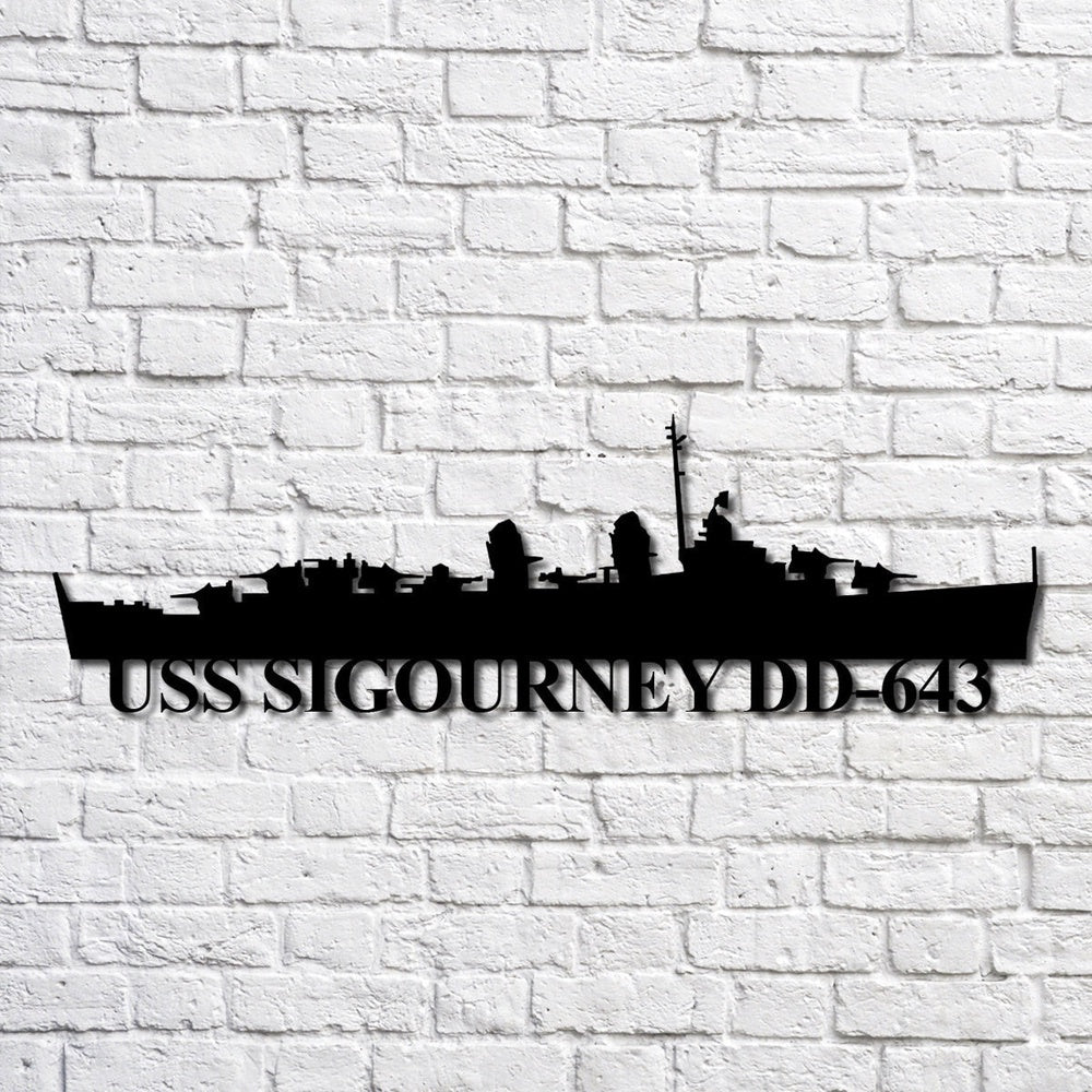 US Navy Metal Sign, Uss Sigourney Dd643 Navy Ship Metal Art, Navy Veteran Metal Sign