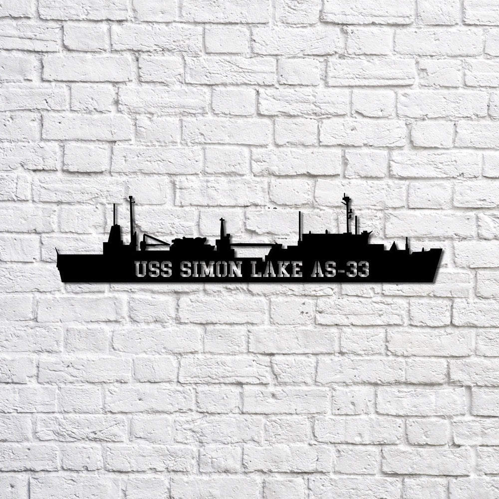 US Navy Metal Sign, Uss Simon Lake As33 Navy Ship Metal Sign, Memory Wall Metal Sign, Navy Veteran Metal Sign
