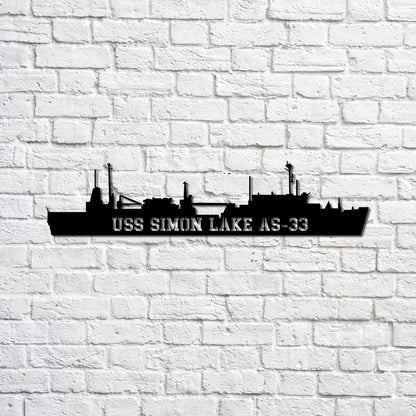 US Navy Metal Sign, Uss Simon Lake As33 Navy Ship Metal Sign, Memory Wall Metal Sign, Navy Veteran Metal Sign