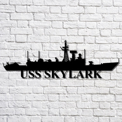 US Navy Metal Sign, Uss Skylark Navy Ship Metal Art, Navy Veteran Metal Sign